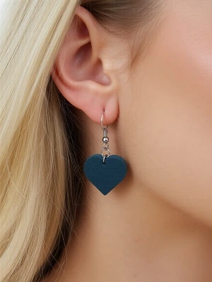 Кожаные серьги сердечки