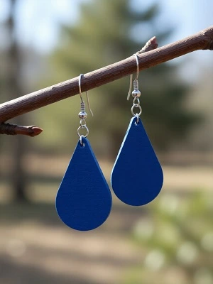 Кожаные серьги капли