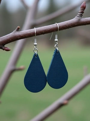 Кожаные серьги капли