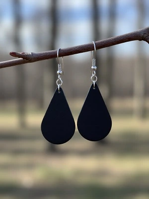 Кожаные серьги капли