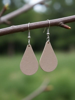 Кожаные серьги капли