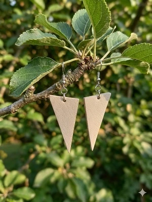 Кожаные серьги треугольники